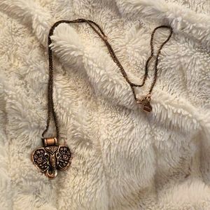 Alex and Ani rose gold elephant necklace with crystals